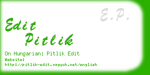 edit pitlik business card